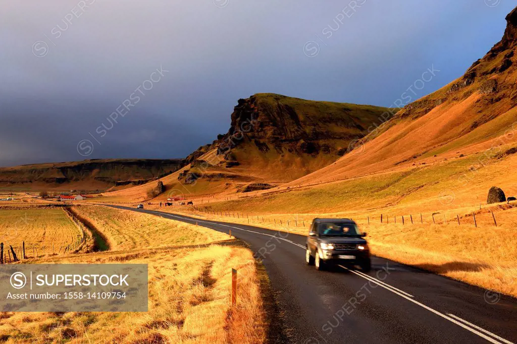 Iceland's road, Skaftárhreppur village, Iceland