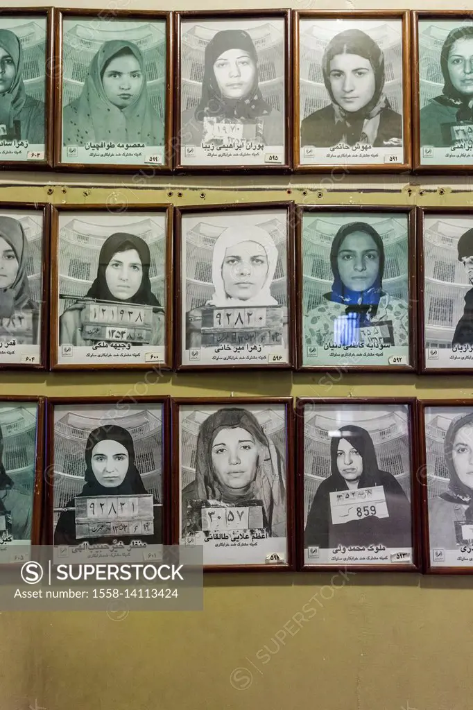 Iran, Tehran, Iran Ebrat Museum, former political prison of the Shah's secret police, SAVAK, photographs of former prisoners