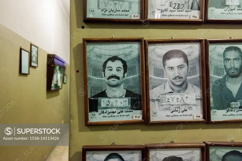 Iran, Tehran, Iran Ebrat Museum, former political prison of the Shah's secret police, SAVAK, photographs of former prisoners