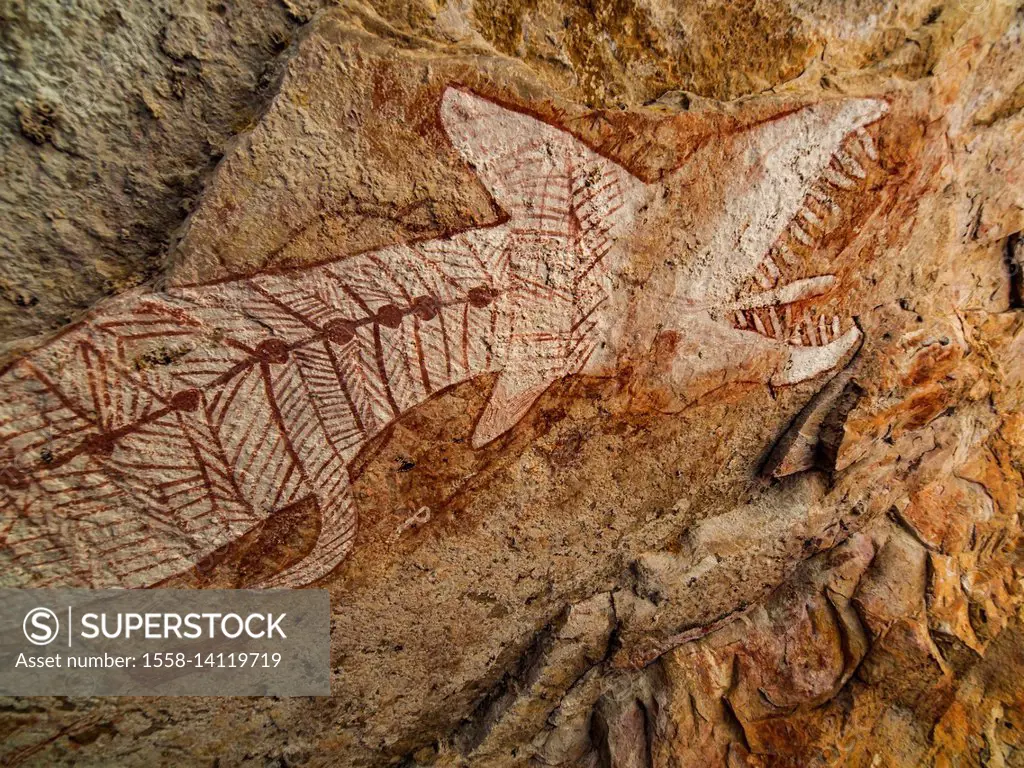 The Rainbow Serpent (Aboriginal Rock Painting), Australia