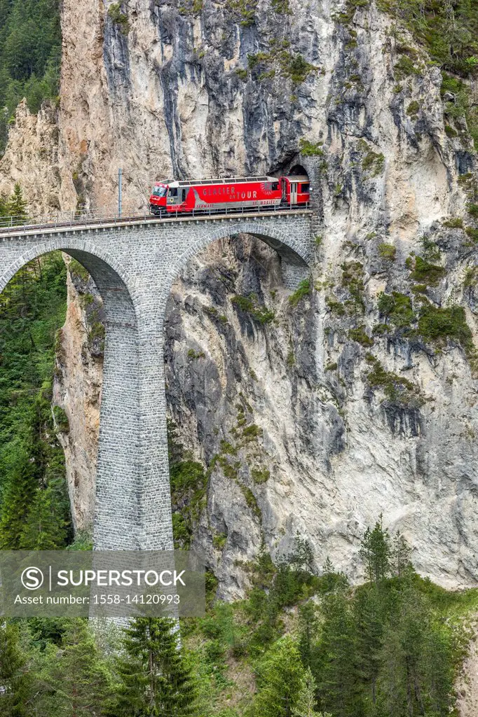 Glacier Express & Landwasser Viaduct, Filisur, Graubunden, Switzerland