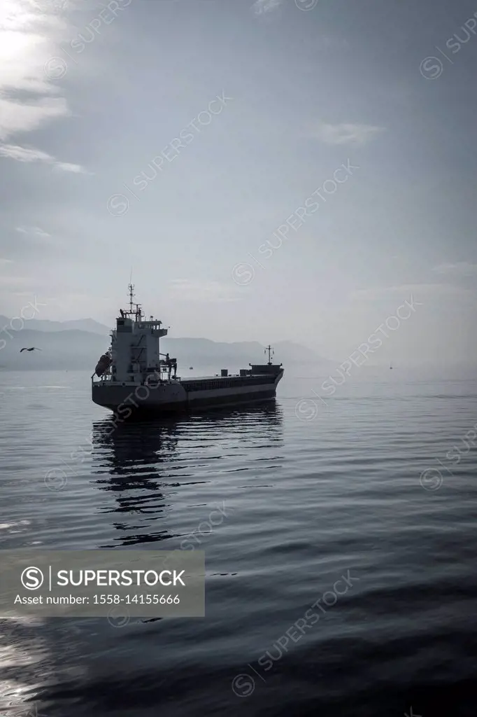 cargo ship at Adriatic sea in Croatia Europe