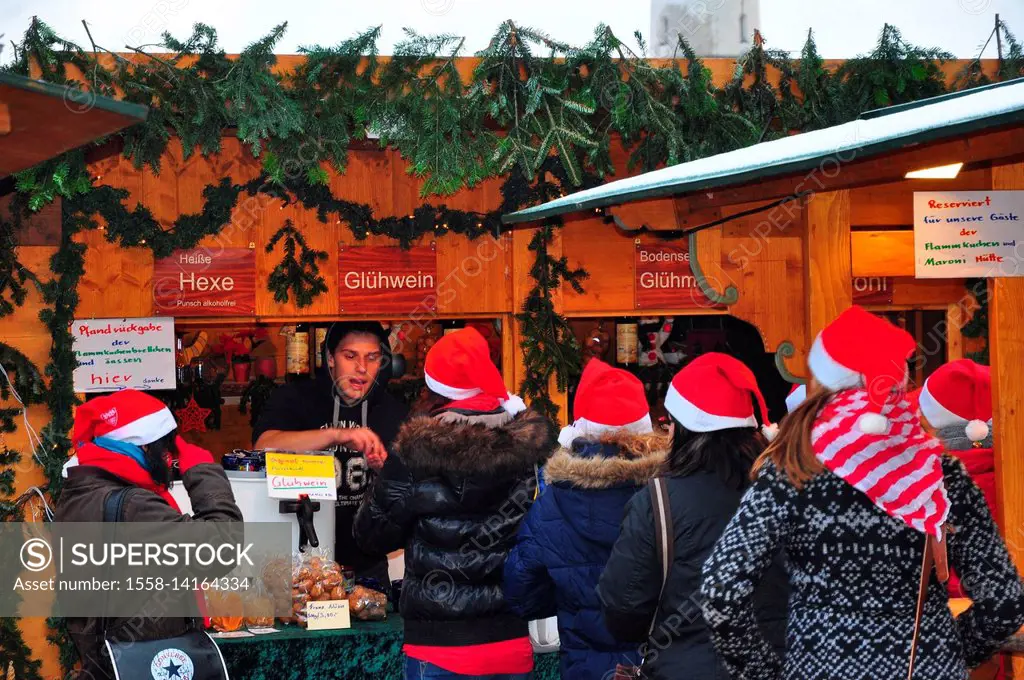 Germany, Bavaria, Lake of Constance, Lindau, Christmas fair, visitor,