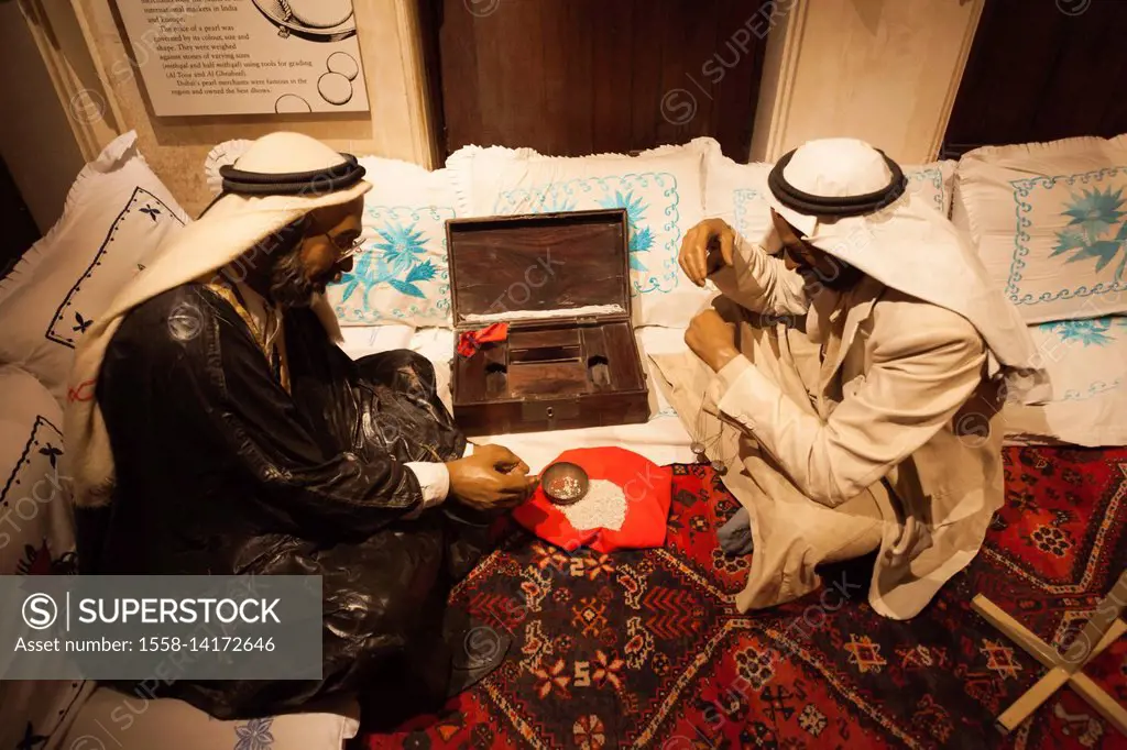 UAE, Dubai, Bur Dubai, Dubai Museum, interior exhibit