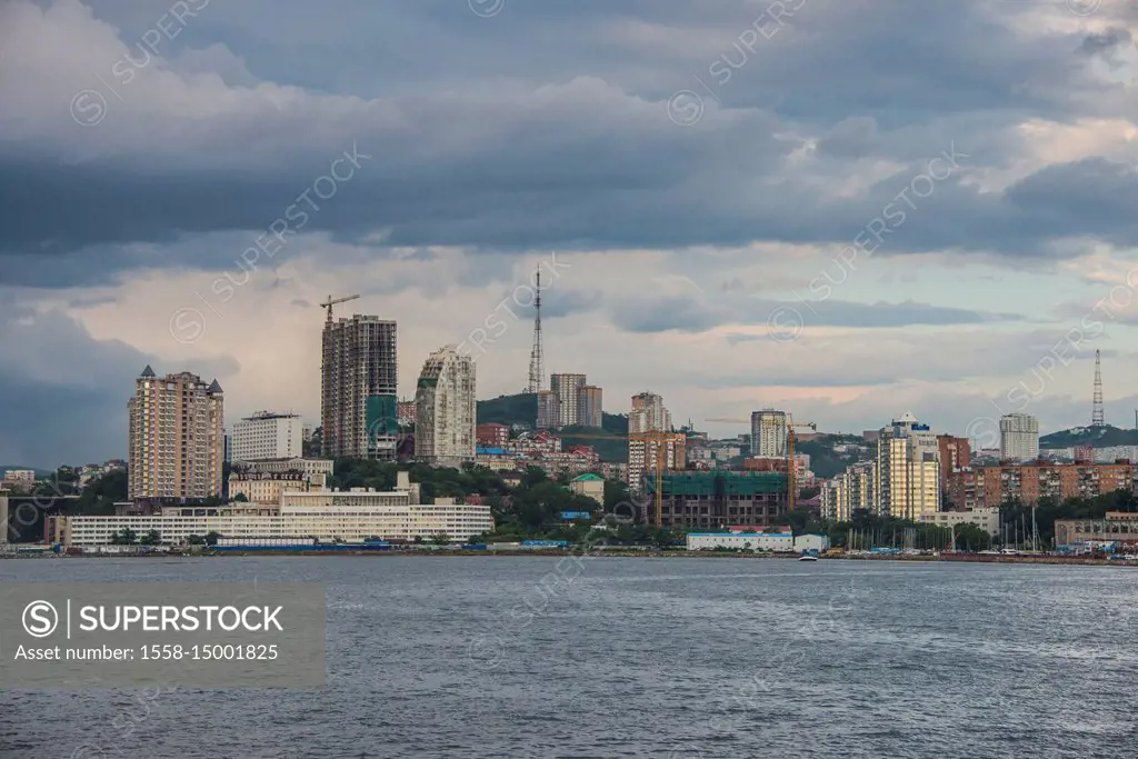 The skyline of Vladivostok, Russia