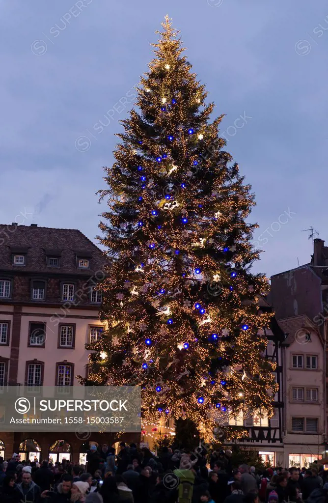 France, Alsace, Strasbourg at Christmas time, Place Kleber