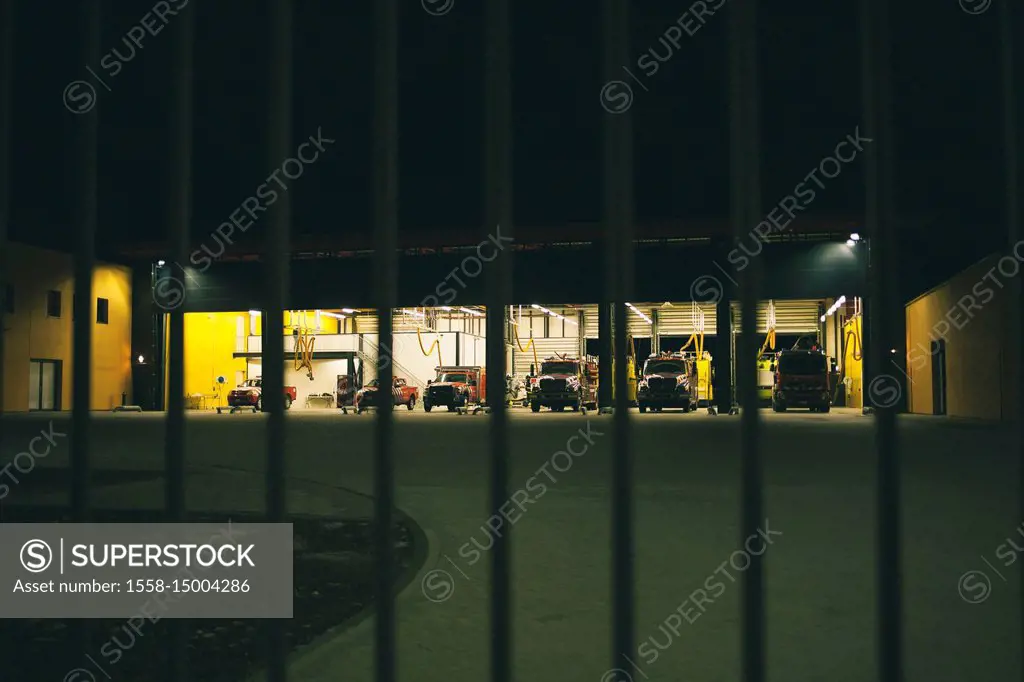 fire station on bonaire island, fire trucks