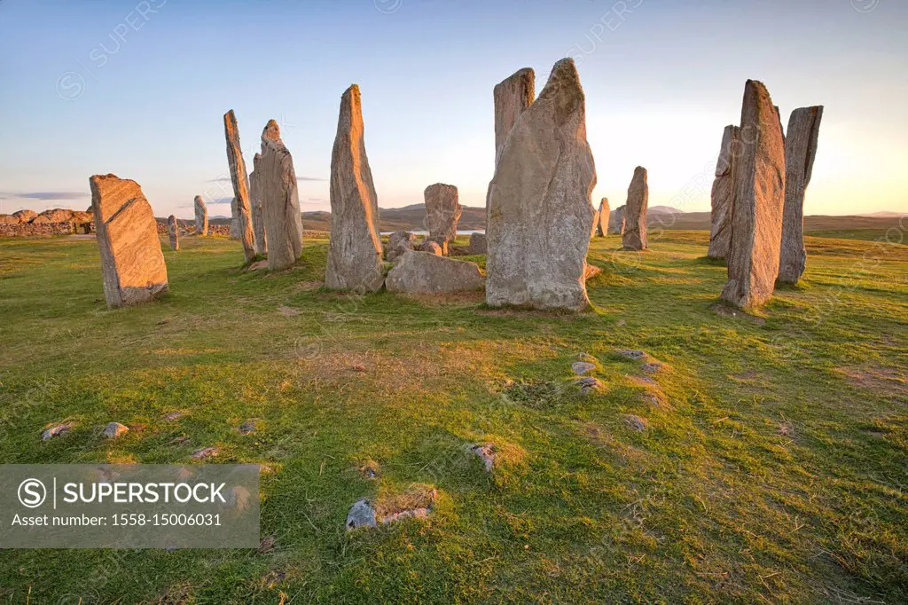 Standing stones erected in the late Neolithic,Callanish,Isle of Lewis, western scotland,United Kingdom