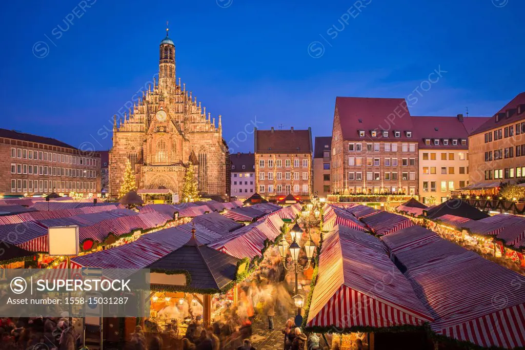 Christmas market in the old town of Nuremberg, Germany