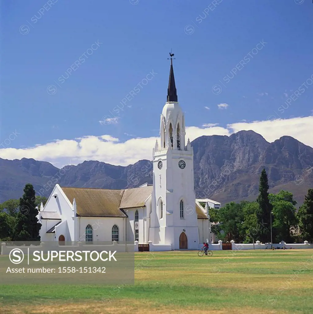 South Africa, Worcester, Church Square, Dutch Reformed Church, mountain scenery, church, parish_church, 1832, style, neo_gothic, construction, archite...