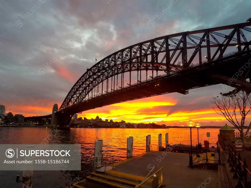 Australia, Sidney, harbour Bridge, Sunset