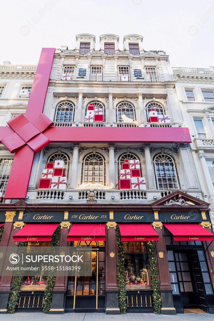 England London New Bond Street Cartier Store with Christmas