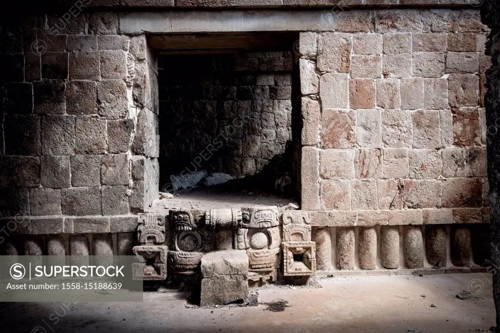 Kabah, Yucatan, Mexico - October 13, 2017: Mayan archaeological site of Kabah on the Puuc route in the state of Yucatan in Mexico