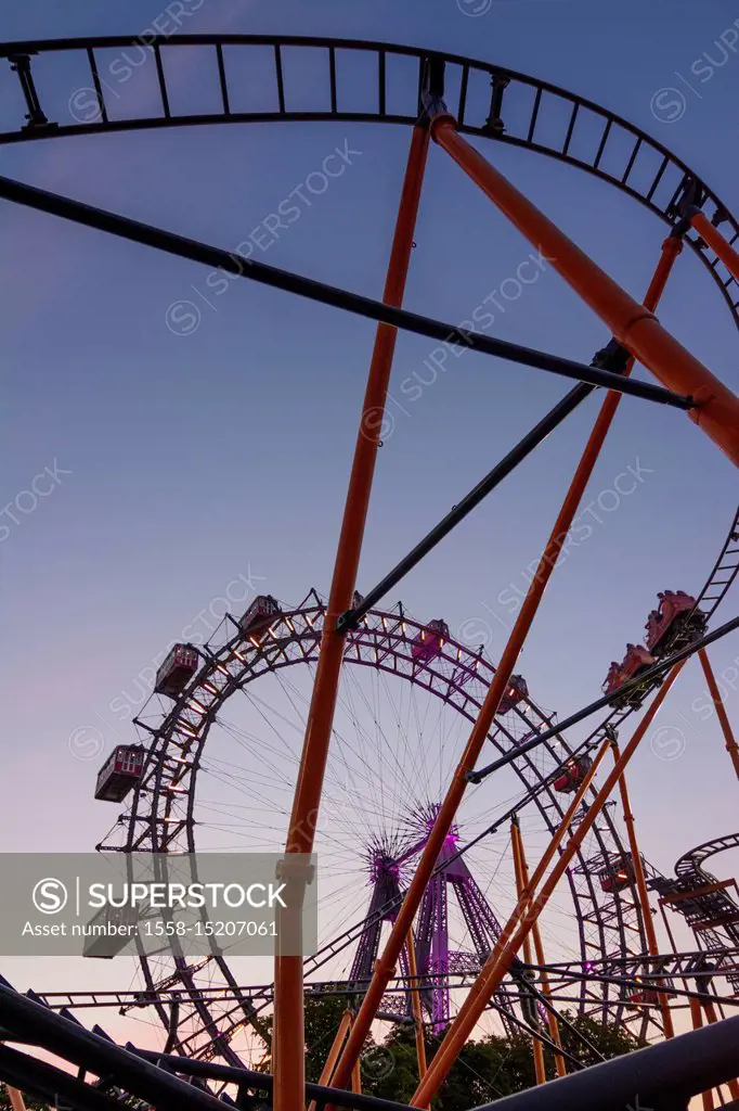 Vienna roller coaster Ferris Wheel at Prater 02. Leopoldstadt