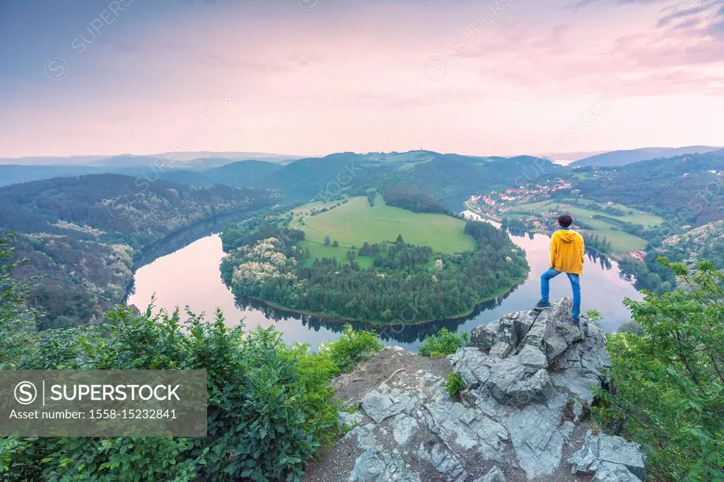 Solenicka Podkova, the Czech Horseshoe Bend on the Vlatva river, Solenice, Central Bohemia, Czech Republic