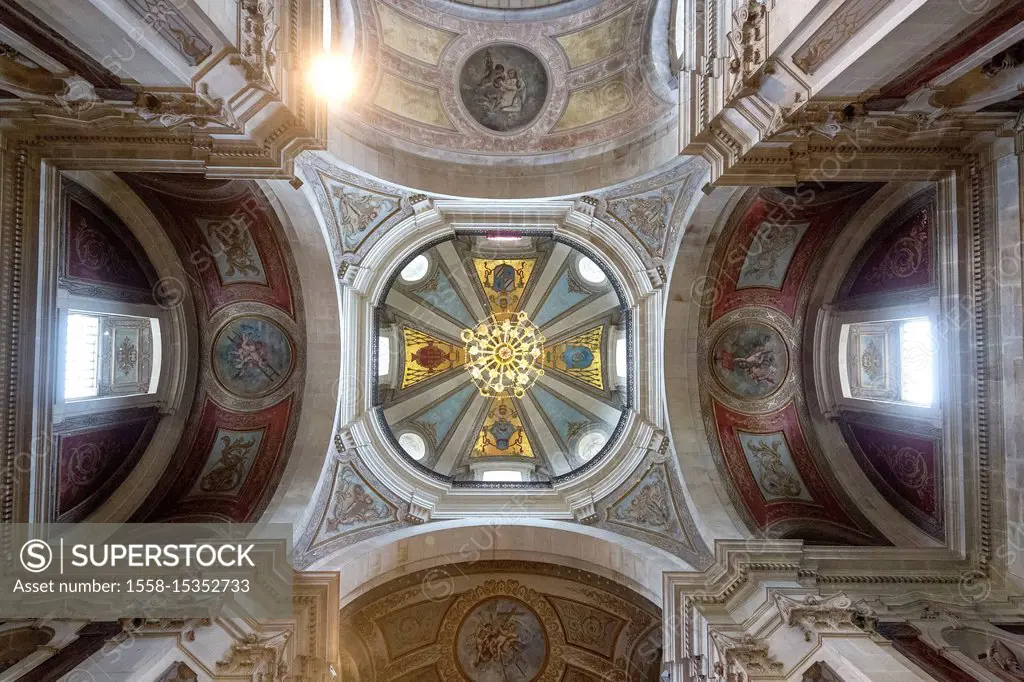 Church ceiling, Bom Jesus do Monte, Sanctuary of Braga, Braga, Braga district, Portugal, Europe