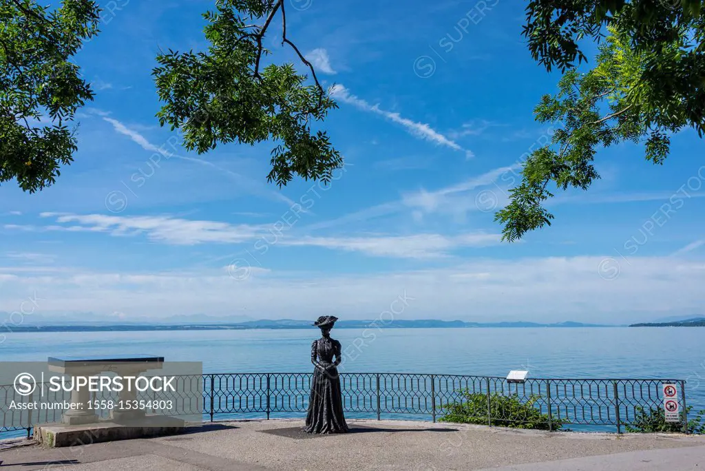 Lookout terrace Esplanade du Mont-Blanc, Neuchtel, Lake Neuchtel / Lac de Neuchtel, Canton of Neuchtel, Western Switzerland, Switzerland