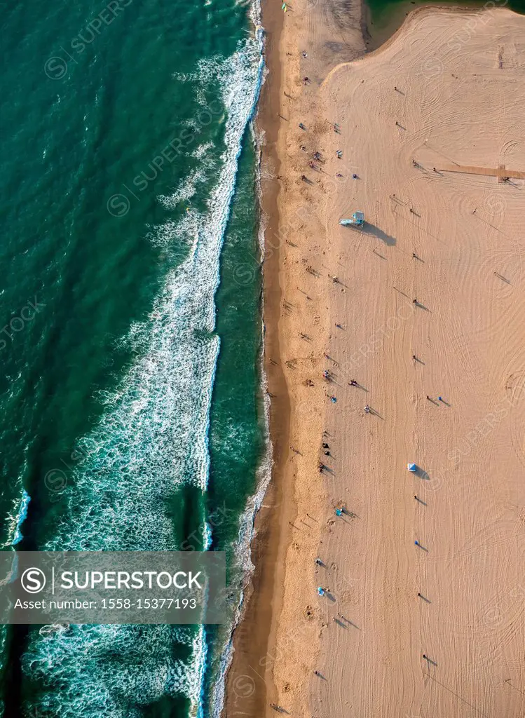Santa Monica Beach, Sandy Beach, Marina del Rey, Los Angeles County, California, USA