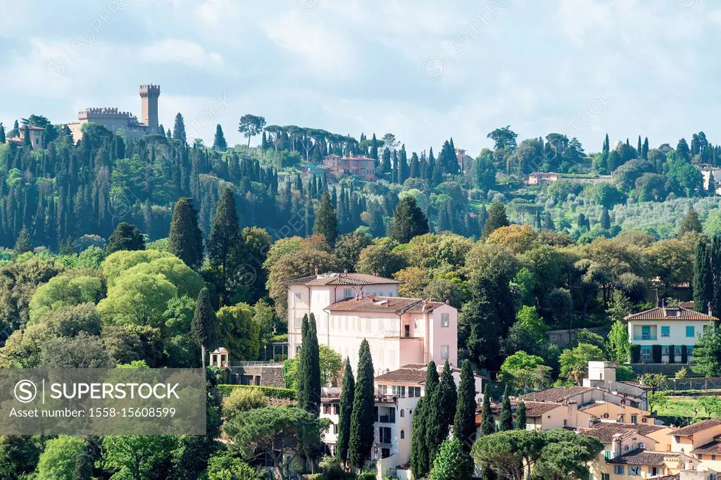 Florence, view from the tower of the Palazzo Vecchio towards Villa Bardini