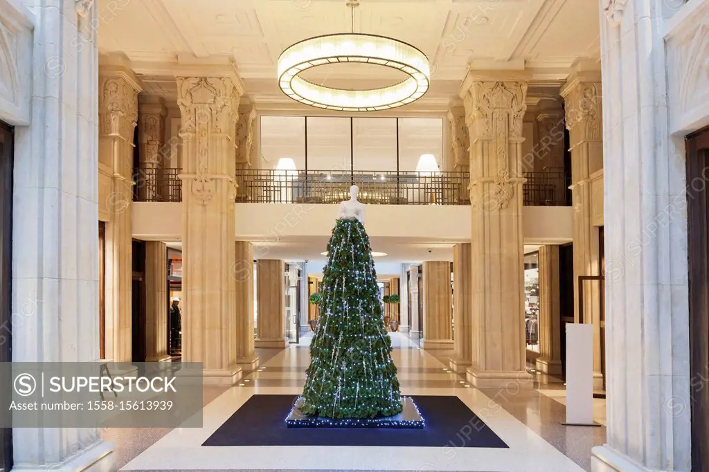 Kaisergalerie shopping mall with Christmas decoration, Hamburg, Germany