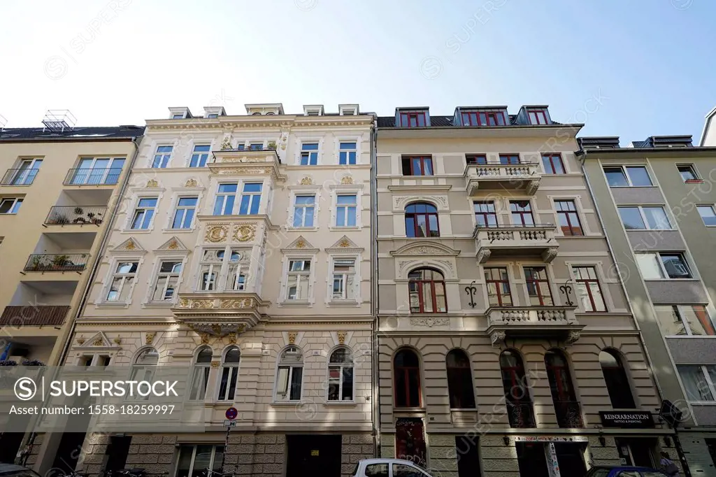 Germany, North Rhine-Westphalia, Cologne, old building, town houses, residential houses from the Wilhelminian era