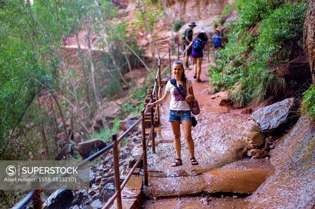 Girl in Zion National Park, Utah, USA