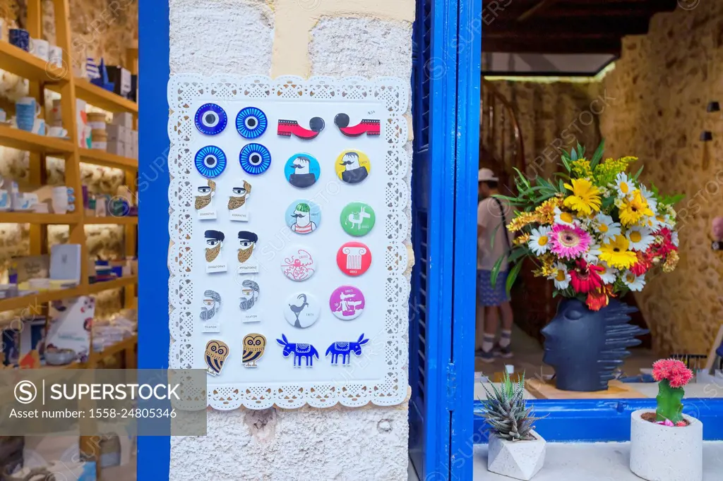 Souvenirs shop, Chania, Crete, Greek Islands, Greece