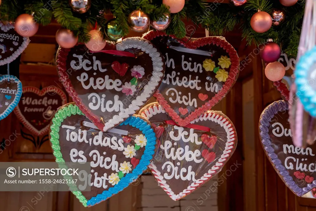 Gingerbread, Christmas market, Magdeburg, Saxony-Anhalt, Germany