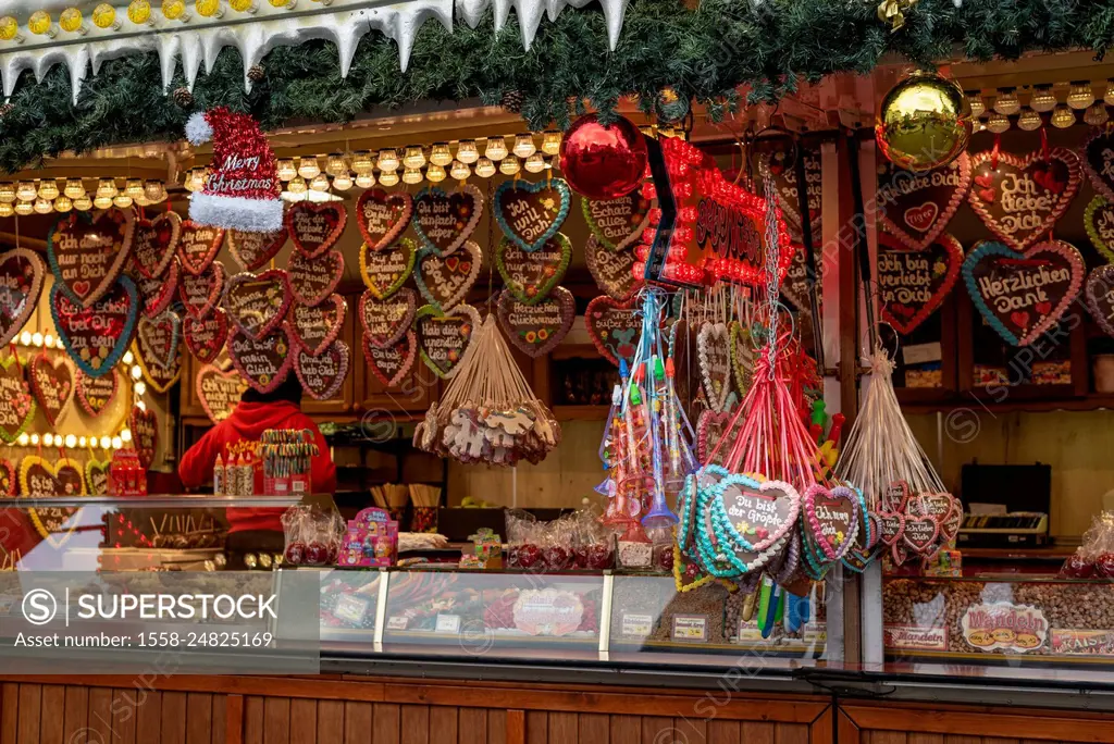 Gingerbread, Christmas market, Magdeburg, Saxony-Anhalt, Germany