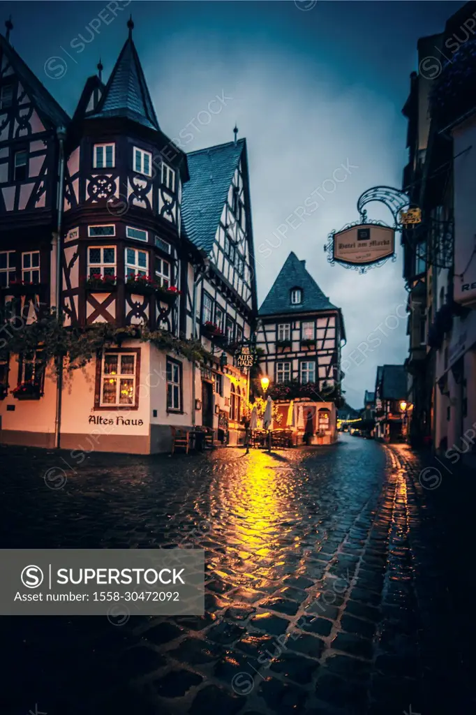 Time travel through Germany: half-timbered houses in a picturesque old town