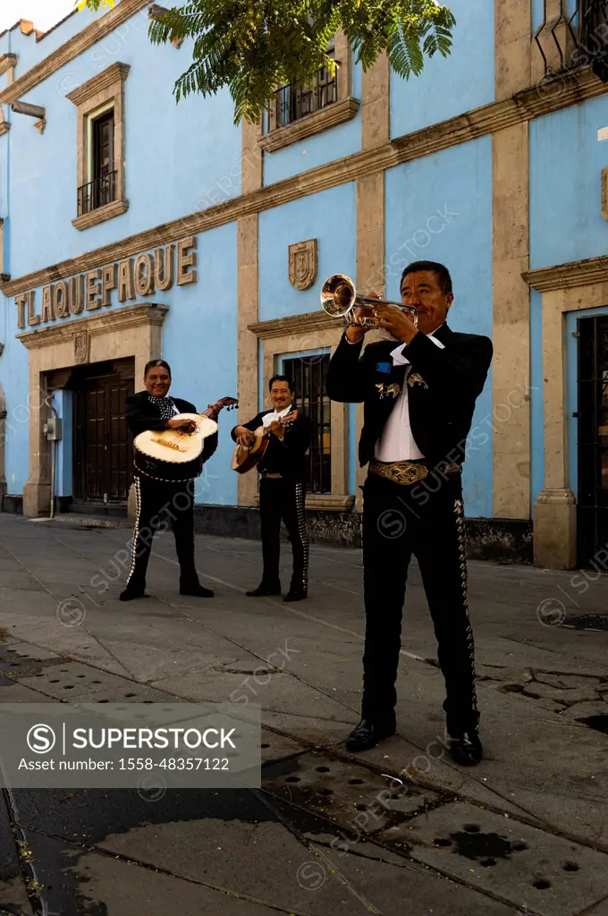 Mexico, Mexico City, Plaza Garibaldi with mariachis