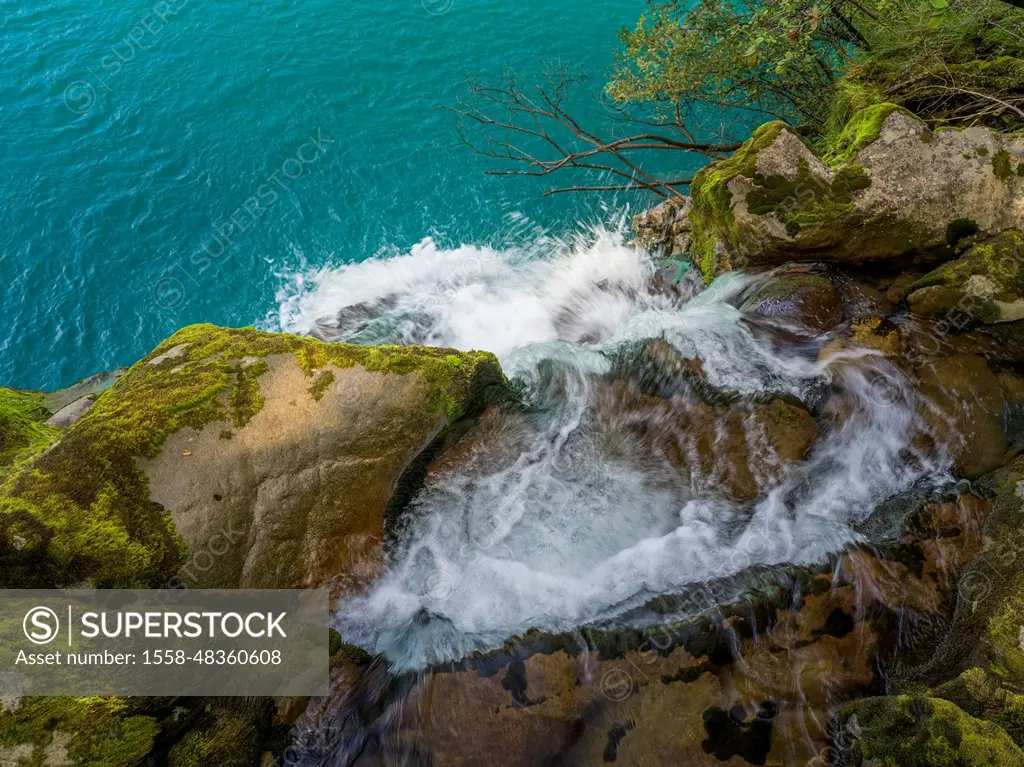 Giessbach waterfall on Lake Brienz in the canton of Bern, Switzerland