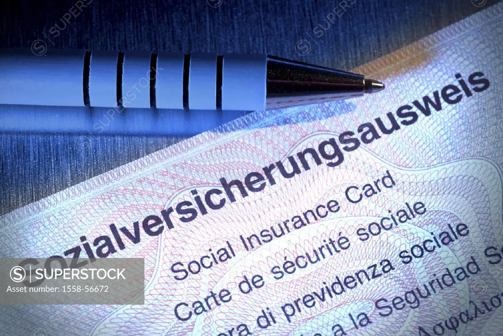 Social insurance ID card, ballpoint pens