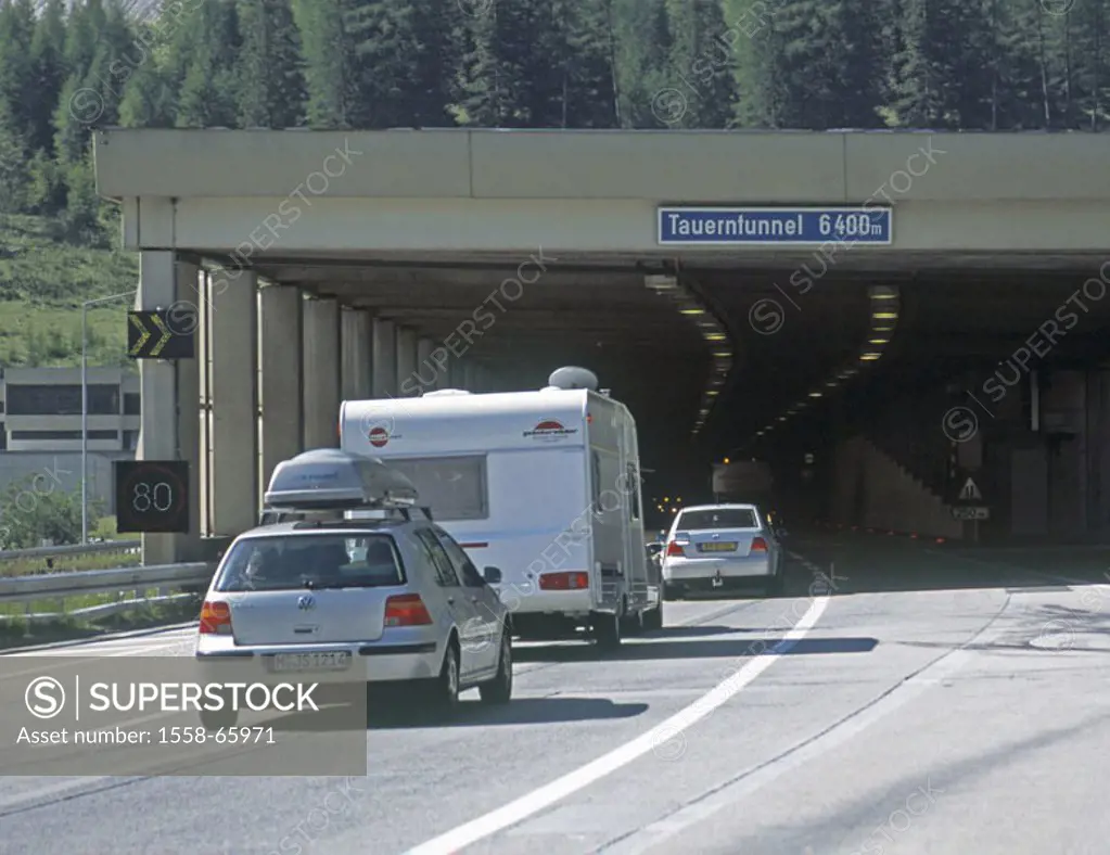 Austria, Salzburger country, Pongau,  Tauernautobahn, Tauerntunnel north,  Cars, marks unrecognizable does! Europe, Central Europe, street, expressway...