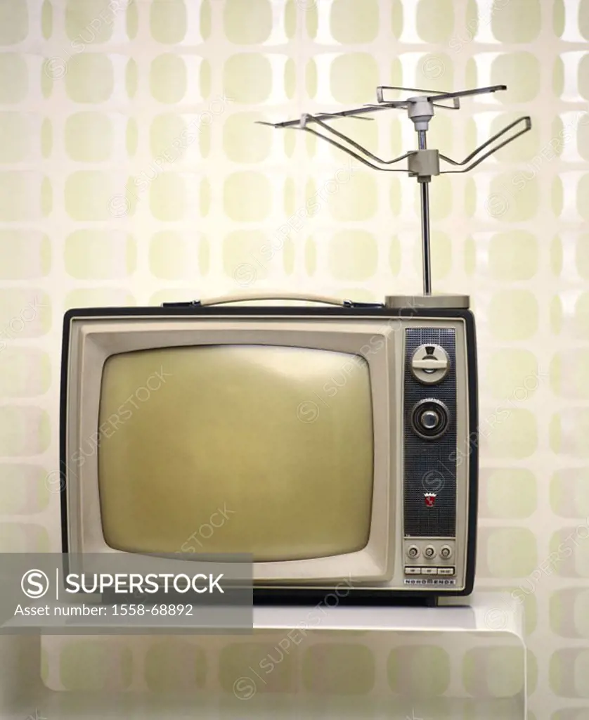 TVs, antenna, old, table   Wallpaper, sixties, Flowerpower, beginning, television industry, technology, becomes obsolete, advance, black, white, nosta...