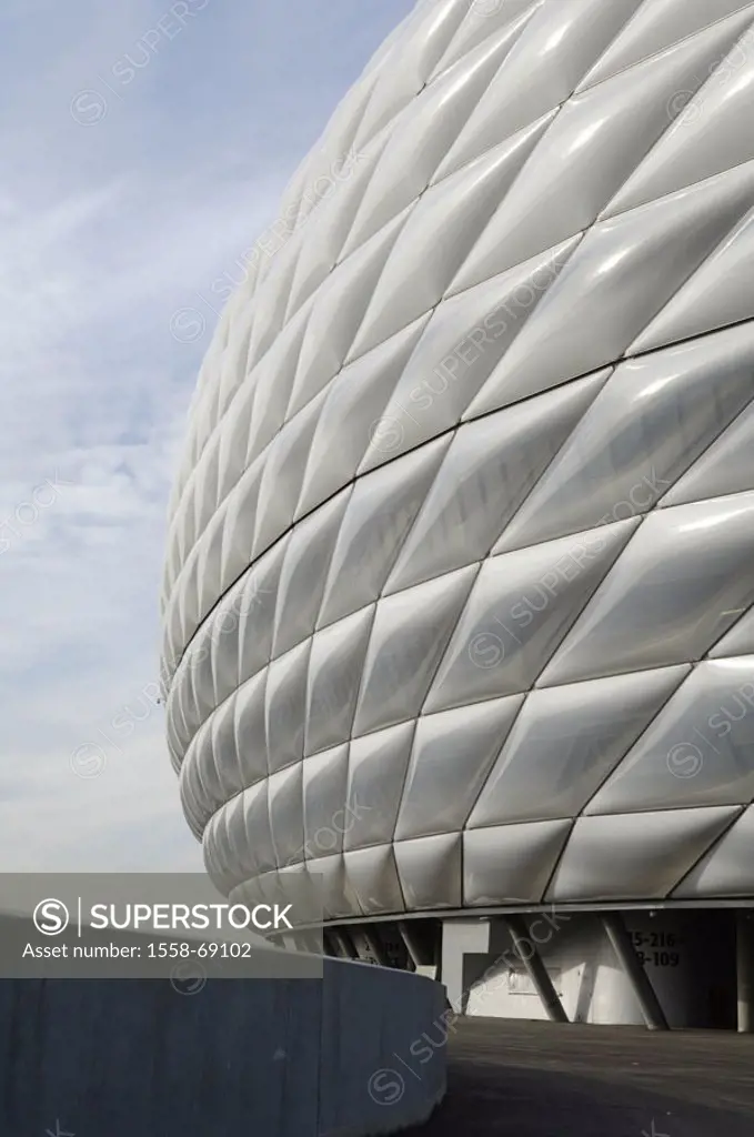 Germany, Upper Bavaria, Munich Fröttmaning, Fußballstadion, Alliance arena, detail, no property release, Europe, Bavaria, stadium, sport stadium, alli...