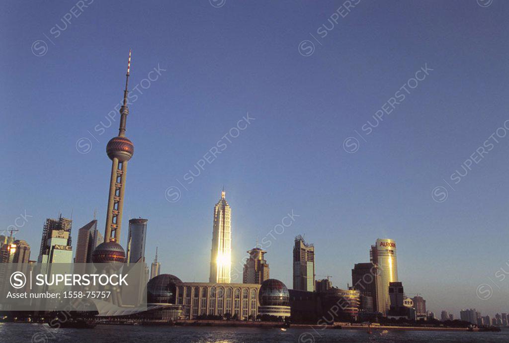 China Shanghai ´association´ Skyline Oriental Pearl Tower Jin Mao Building Sunset Asia