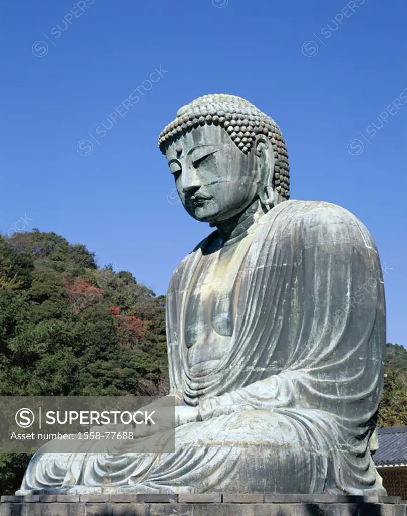 Japan, Kamakura, big Buddha ´Daibutsu´  Asia, Buddhastatue, statue, statue, bronze statue, 13 m high, art, culture, sight, attraction, Concept, belief...