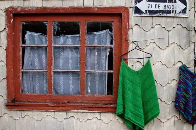 Wooden window, Curaco, Chiloe, Chile