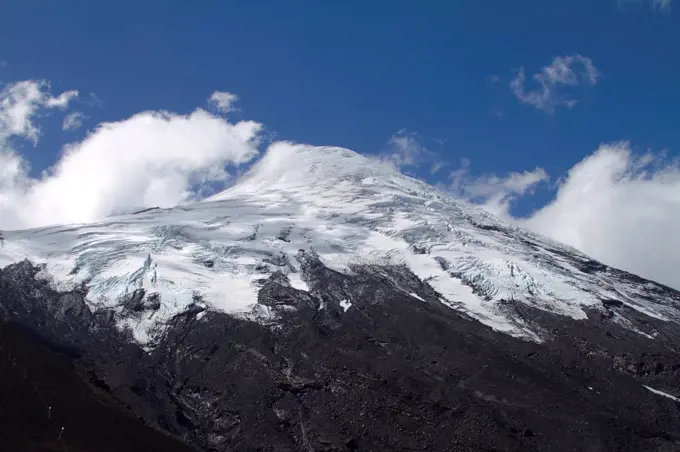 Clefts at summit glacier of the volcano Osorno, Chile