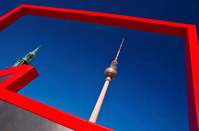 Television tower at the Alexander Platz in Berlin