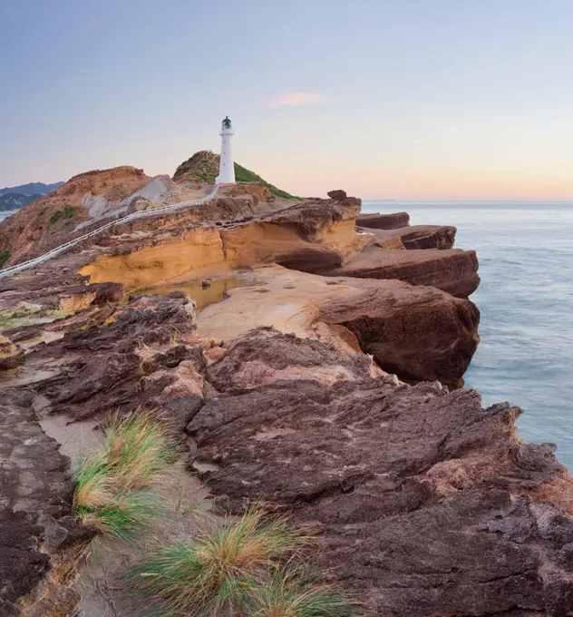 Castle Point lighthouse, sandstone, Wellington, north Island, New Zealand