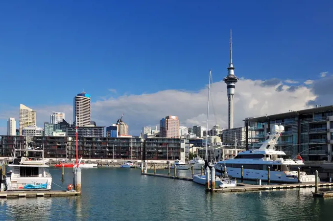 Auckland Harbour with Drawbridge, Auckland, North Island, New Zealand