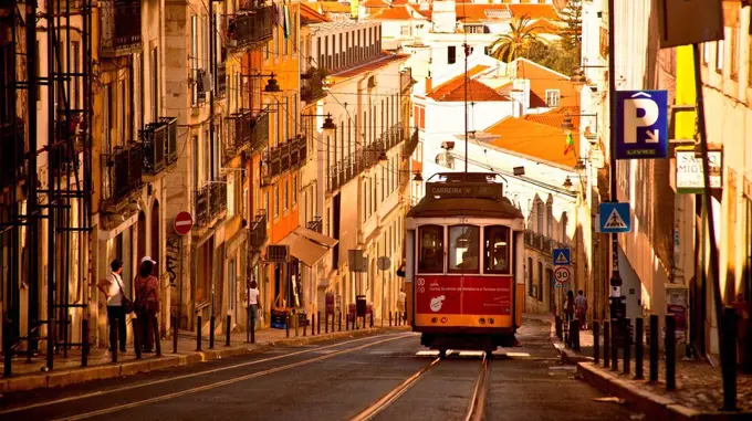 Europe, Portugal, Lisbon Europe, Portugal, Lisbon, Electrico, tram