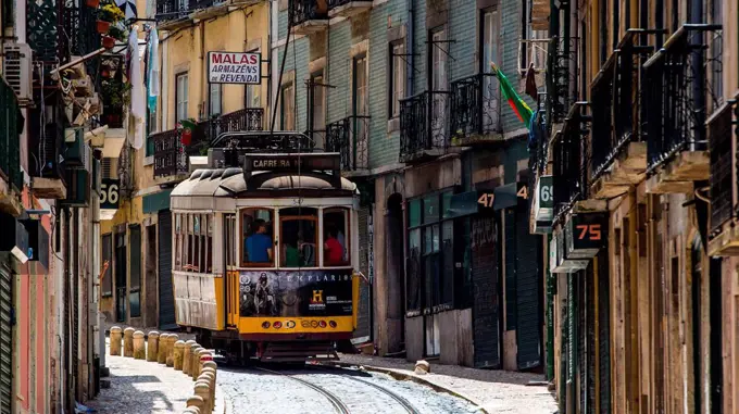 Europe, Portugal, Lisbon Europe, Portugal, Lisbon, Electrico, tram