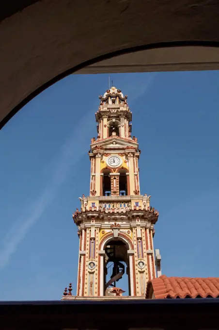 Simi, bell tower of Moni Panormitis