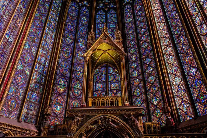 Sainte Chapelle, Paris Stained Glass Windows, Upper Chapel, Paris, France