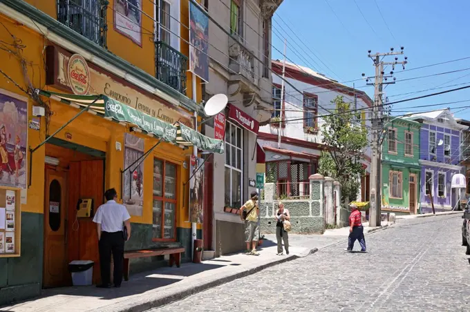 Chile, Valparaiso, townscape,