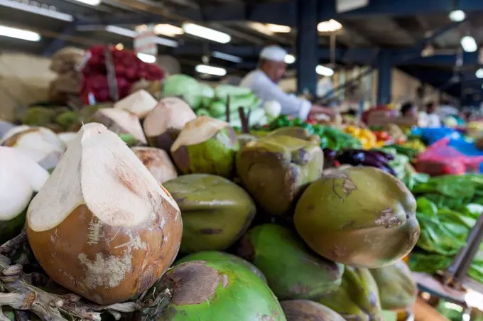 UAE, Dubai, Deira, Dubai Produce Market, coconut