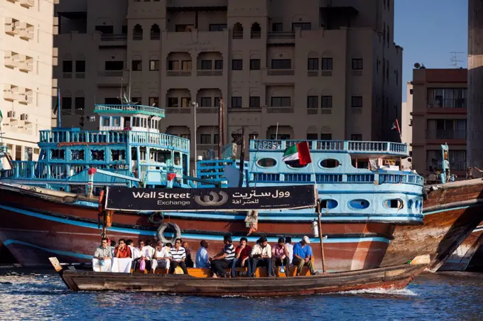 UAE, Dubai, Deira, Dhow ships on Dubai Creek